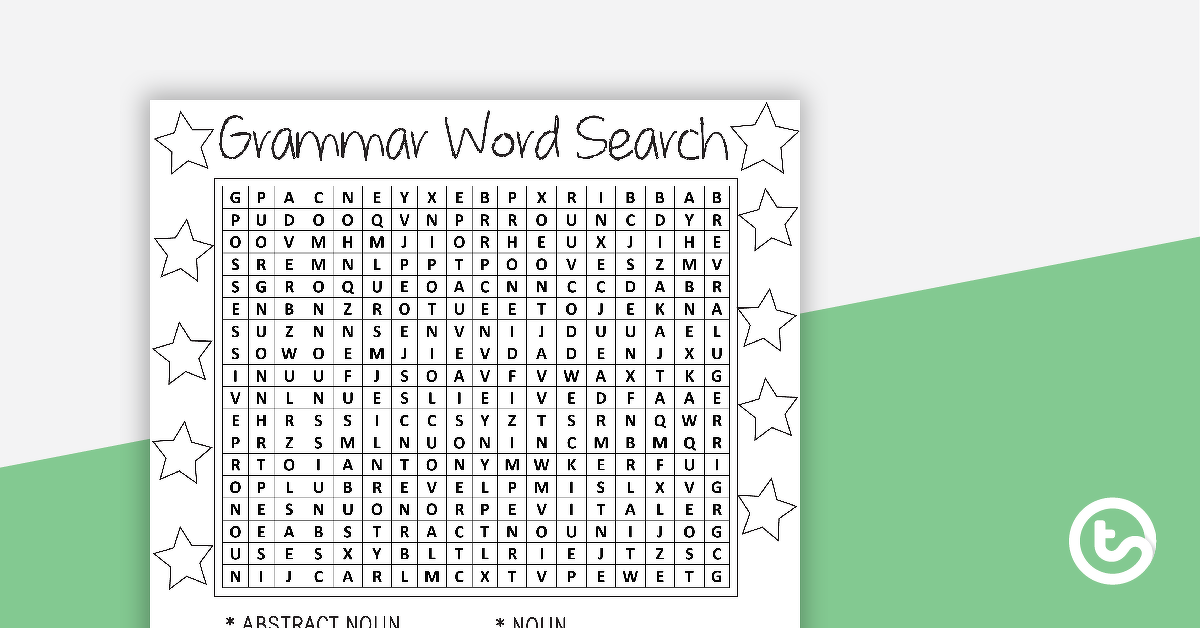 Preview image for Grammar Word Search with Solution - teaching resource