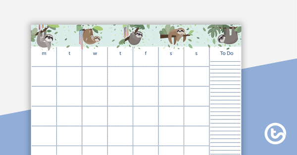 Preview image for Sloths – Monthly Overview - teaching resource