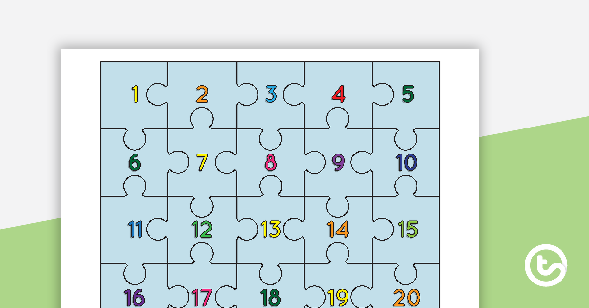 Preview image for 1 to 20 Number Puzzle - teaching resource