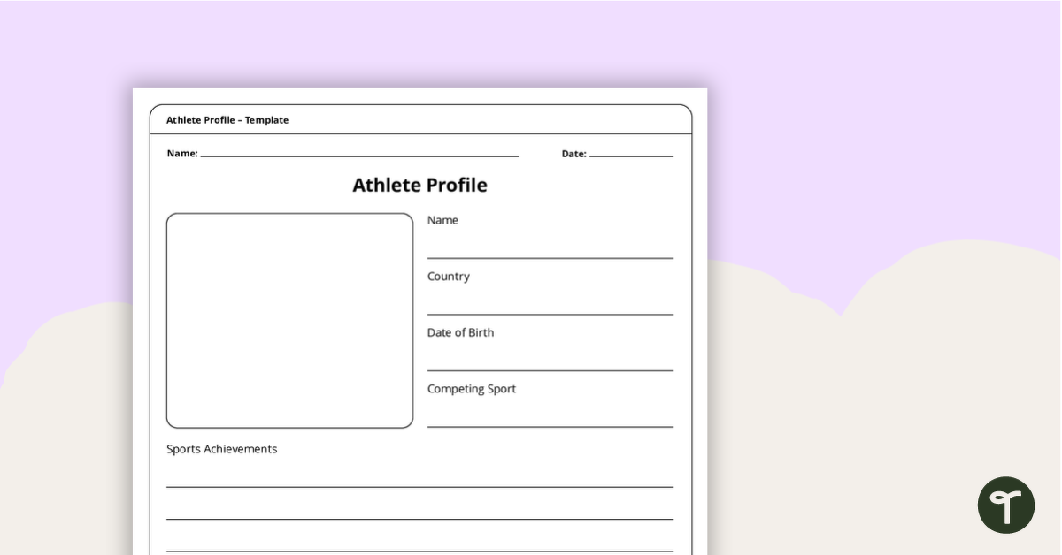 运动员档案模板预览图像-教学资源