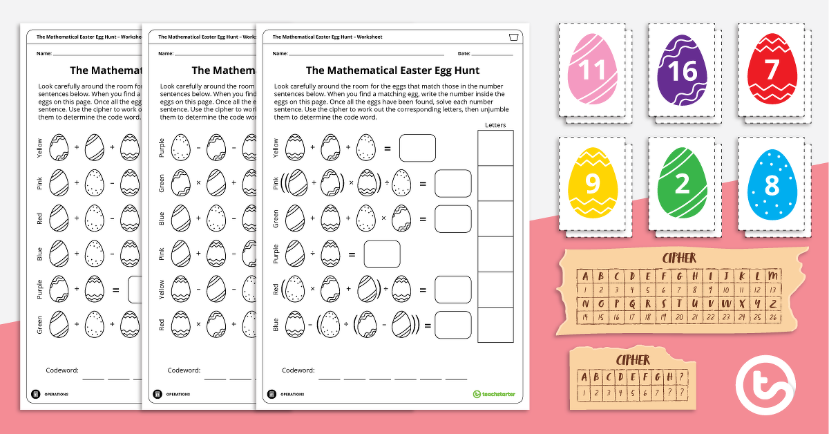 the mathematical easter egg hunt teach starter
