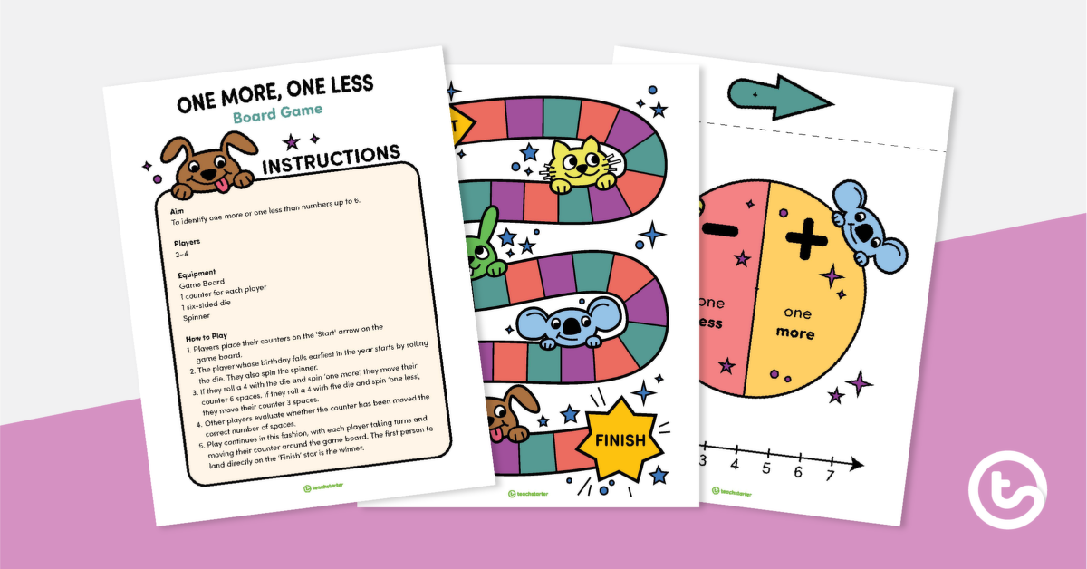 Preview image for One More, One Less Board Game - teaching resource