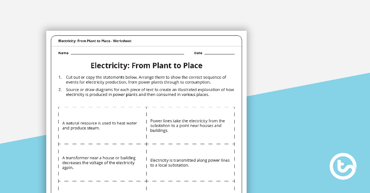电力预览图片:从植物到另一个地方——工作表——教学资源