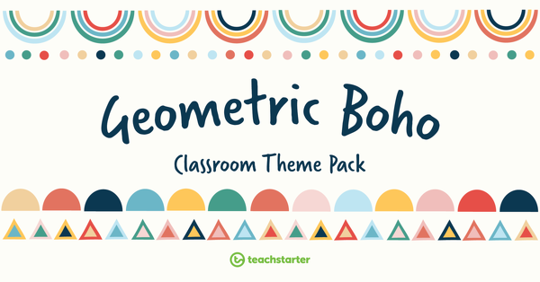 预览我age for Geometric Boho Classroom Theme Pack - resource pack
