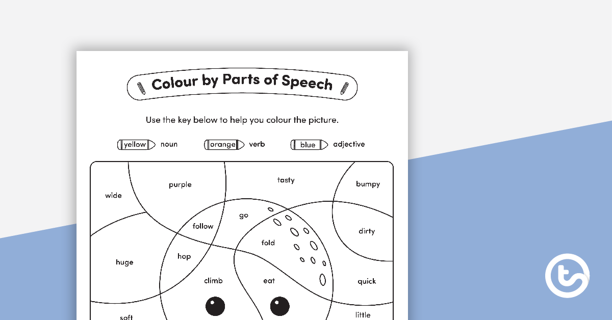 Preview image for Colour by Parts of Speech - Nouns, Verbs & Adjectives - Octopus - teaching resource