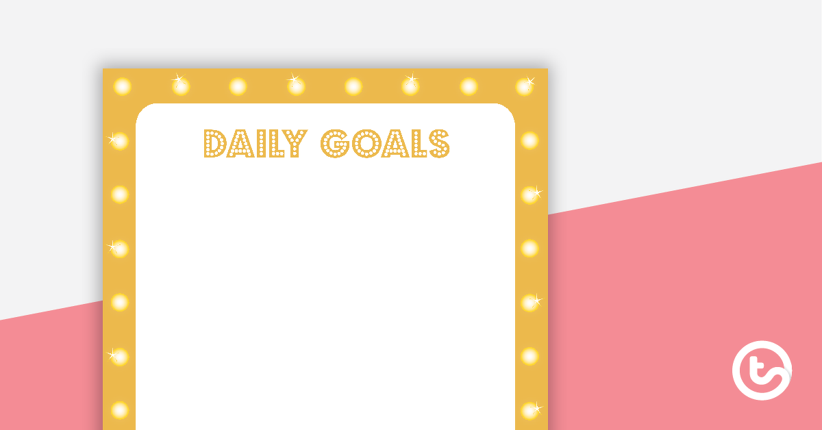 Preview image for Hollywood - Daily Goals - teaching resource