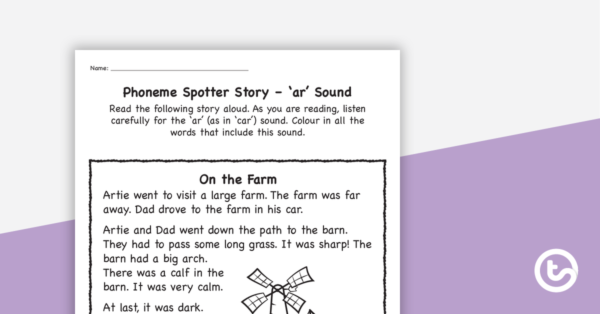 Preview image for Phoneme Spotter Story – 'ar' Sound - teaching resource