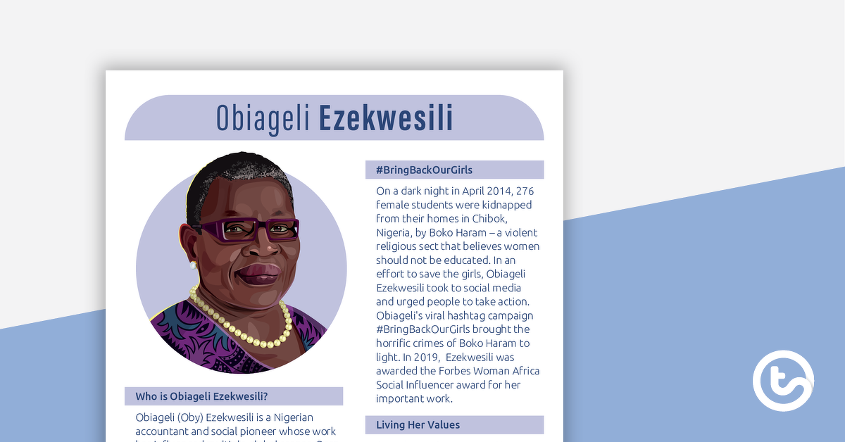 Preview image for Inspirational Woman Profile – Obiageli Ezekwesili - teaching resource