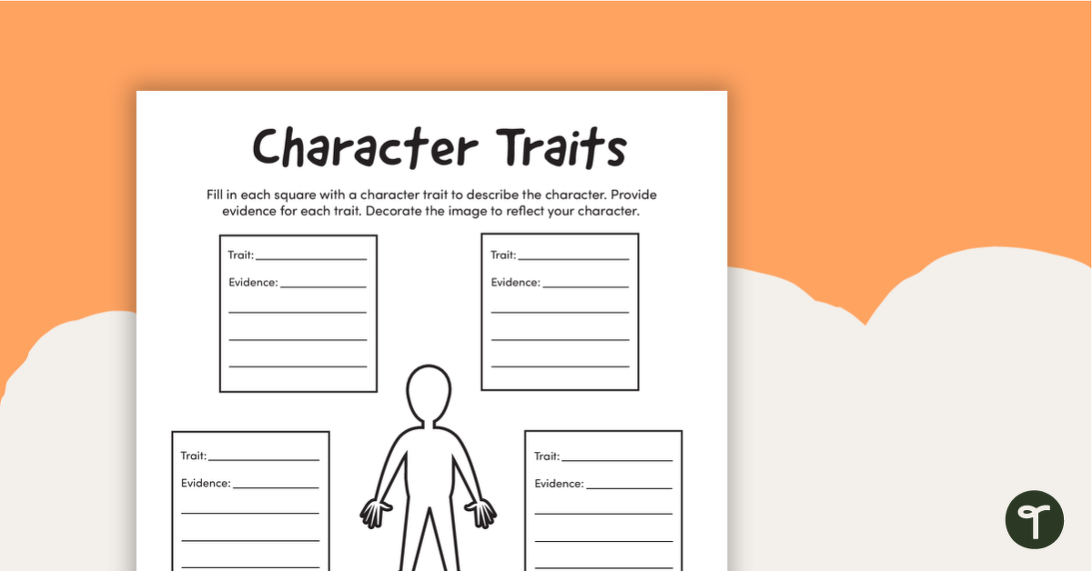 Character Traits Graphic Organizer Teach Starter