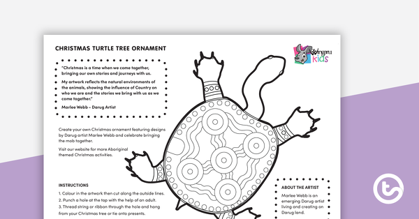 圣诞树装饰的缩略图 - 乌龟 - 教学资源