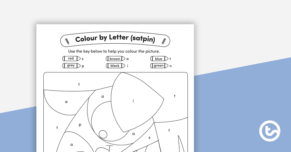 Preview image for SATPIN Colour by Letter - Dog - teaching resource