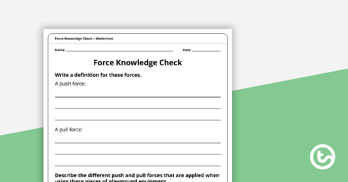 Preview image for Force Knowledge Check - teaching resource
