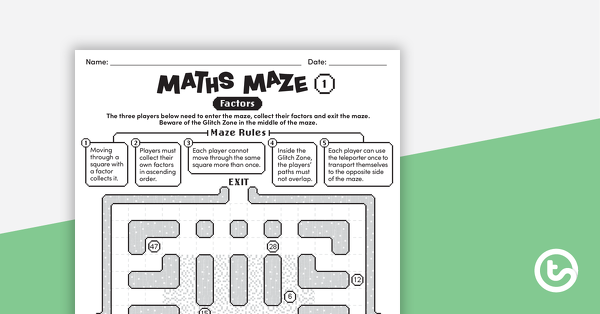 Preview image for Maths Mazes (Factors) - teaching resource