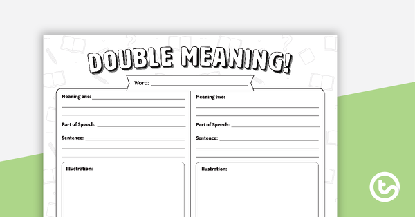 double meaning vocabulary worksheet teach starter