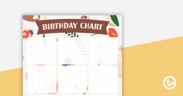 Preview image for Colourful Insects – Happy Birthday Chart - teaching resource