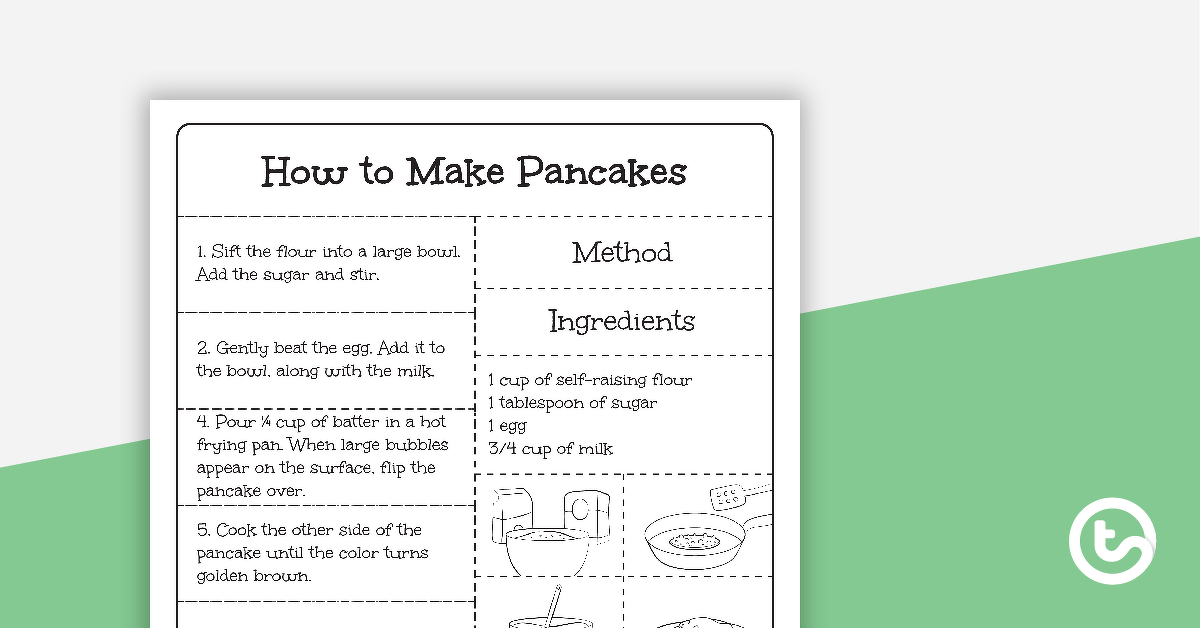 预览图像程序文本排序活动-如何使煎饼-教学资源