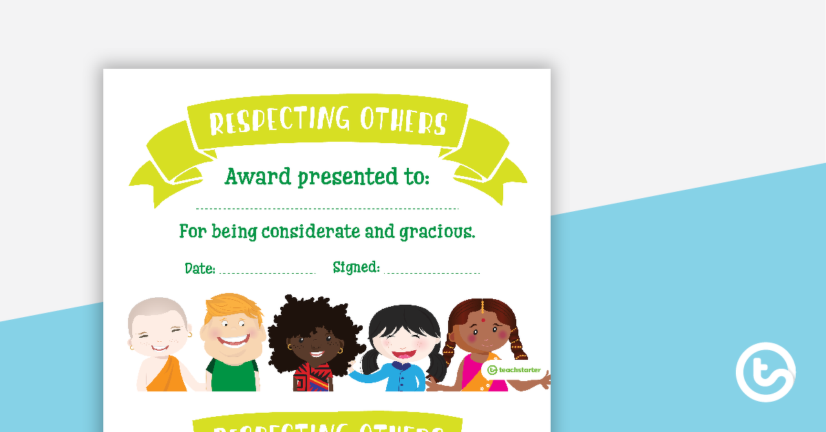 Preview image for Respecting Others Award - teaching resource
