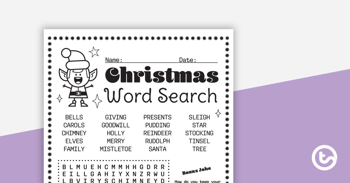 Preview image for Christmas Word Search with Solution - teaching resource