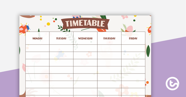 Thumbnail of Colourful Insects – Weekly Timetable - teaching resource
