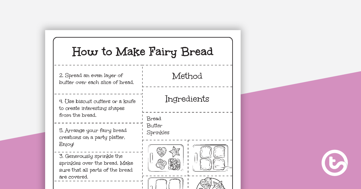 预览图像程序文本排序活动-如何使仙女面包-教学资源