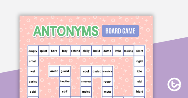 Antonyms棋盘游戏的预览图像 - 教学资源