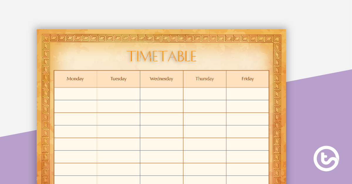 预览图像Ancient Rome - Weekly Timetable - teaching resource
