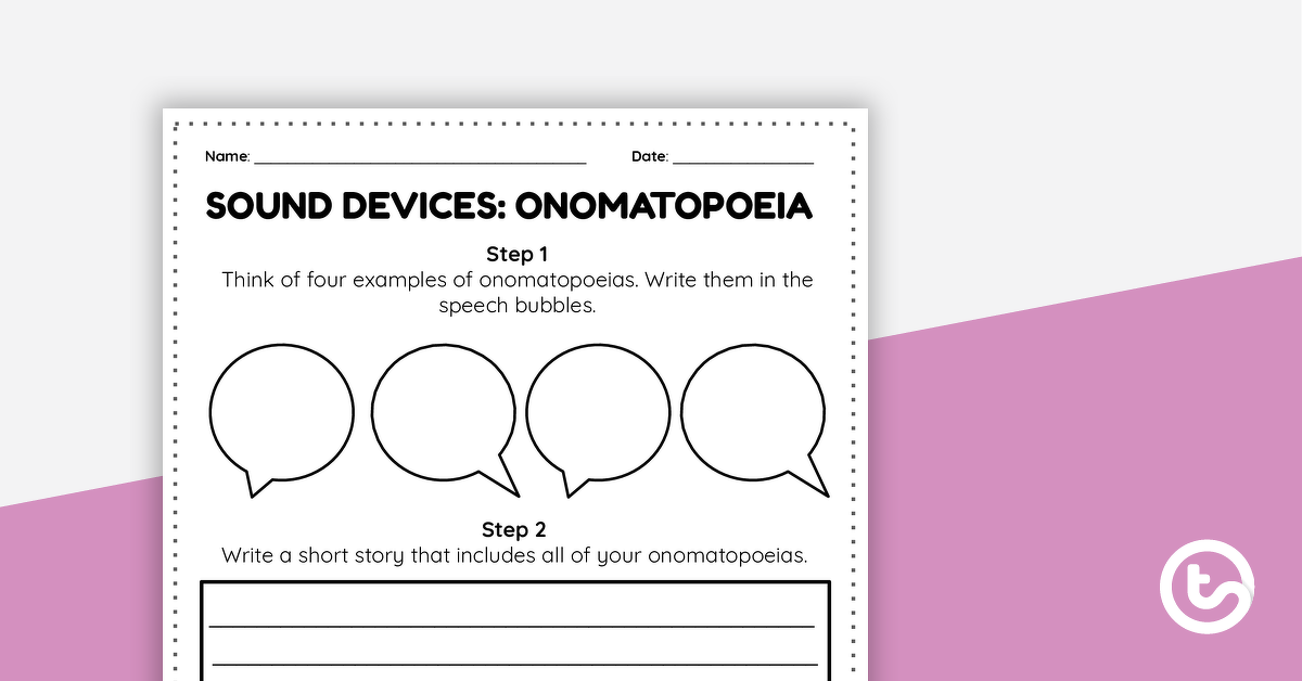 Preview image for Onomatopeia Writing Prompt – Template - teaching resource