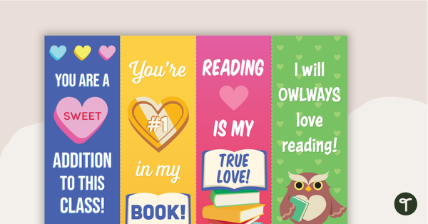 Preview image for Valentine's Day Bookmarks - teaching resource