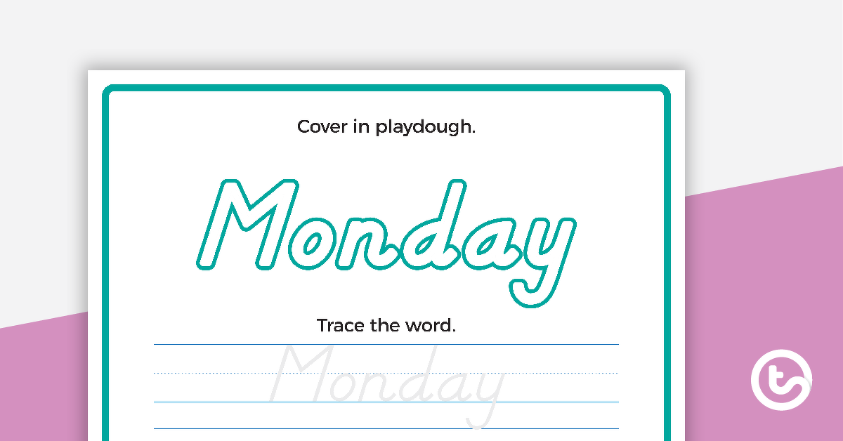 Preview image for Days of the Week Playdough Mats - teaching resource