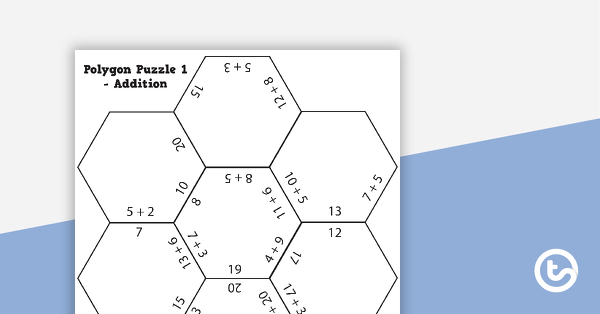 Thumbnail of Polygon Puzzles - Addition Worksheets with Answers - teaching resource