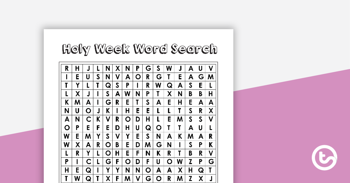 Preview image for Holy Week Word Search - teaching resource
