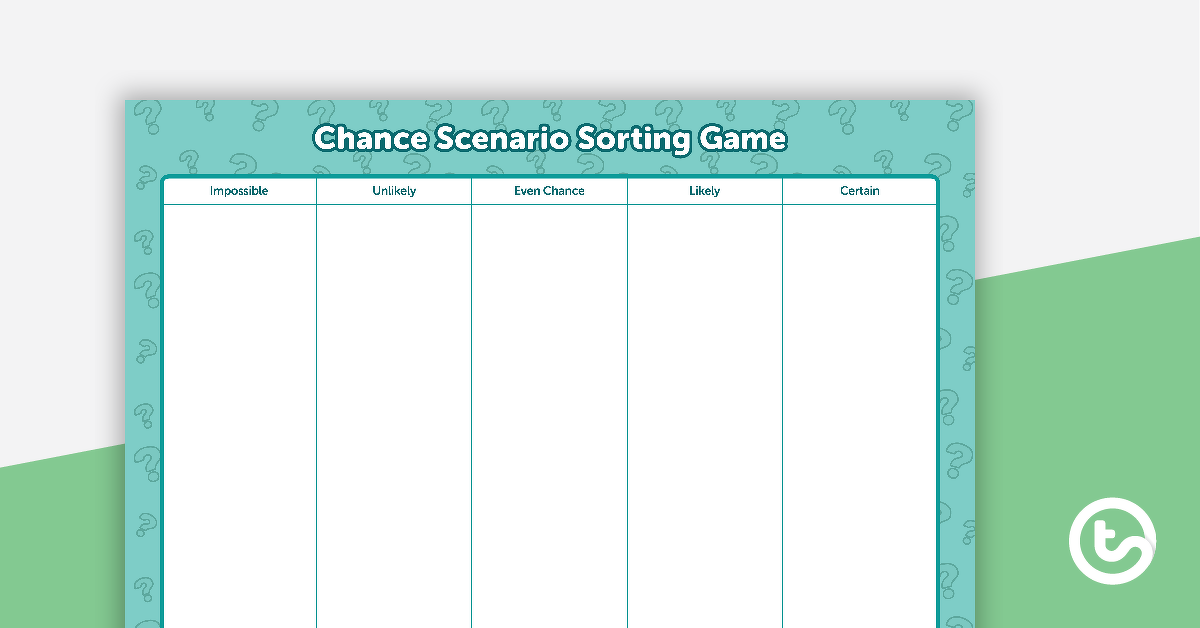 Preview image for Chance Scenario Sorting Game - teaching resource