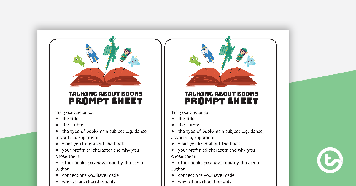 Preview image for Talking About Books Prompts - teaching resource