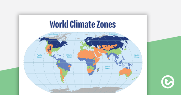 世界气候区域地图的预览图像 - 教学资源