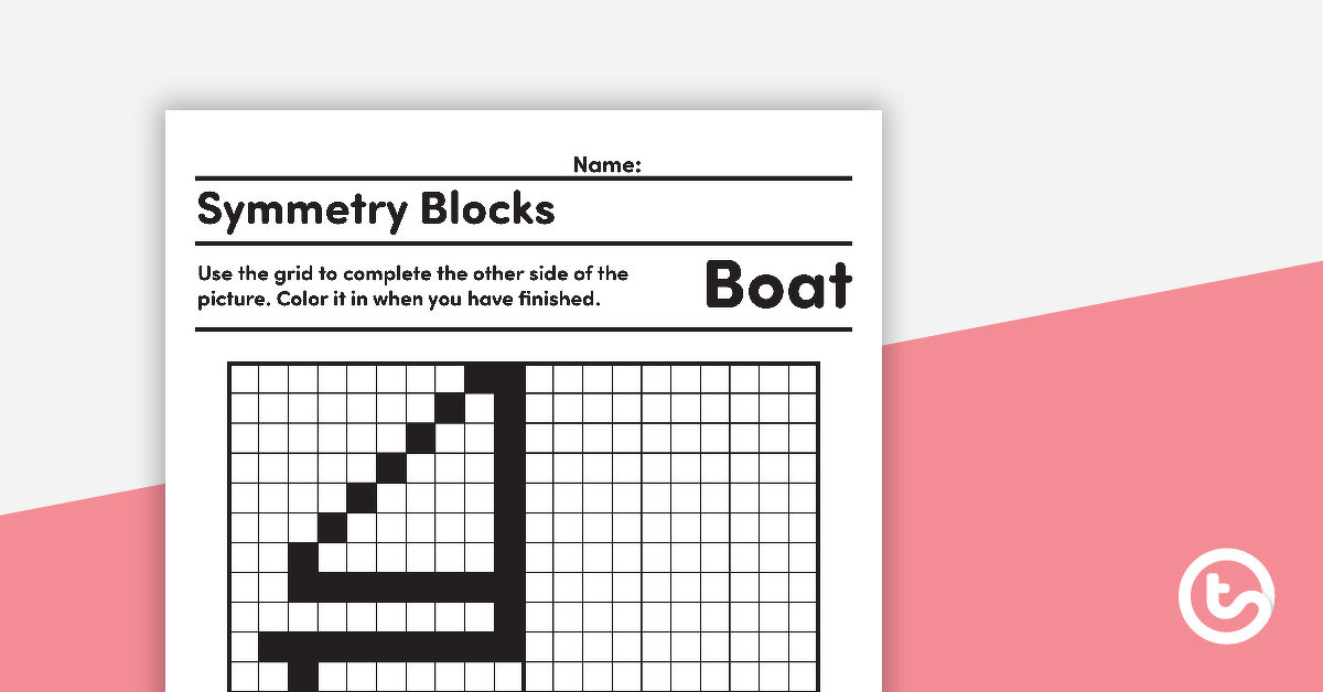 Preview image for Symmetry Grid Activity - Boat - teaching resource