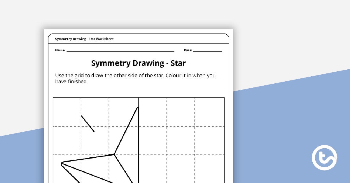 Preview image for Grid Symmetry Drawing - Star - teaching resource