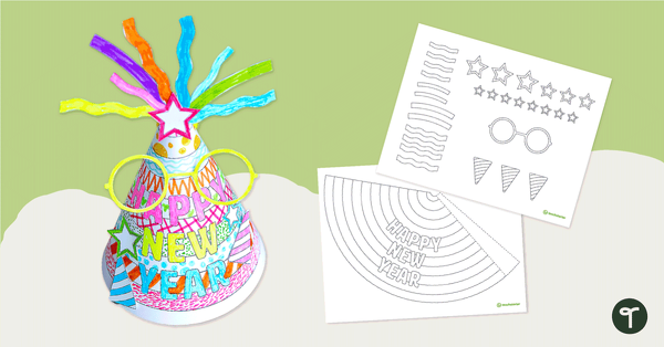 Preview image for Funky New Year's Party Hat - teaching resource