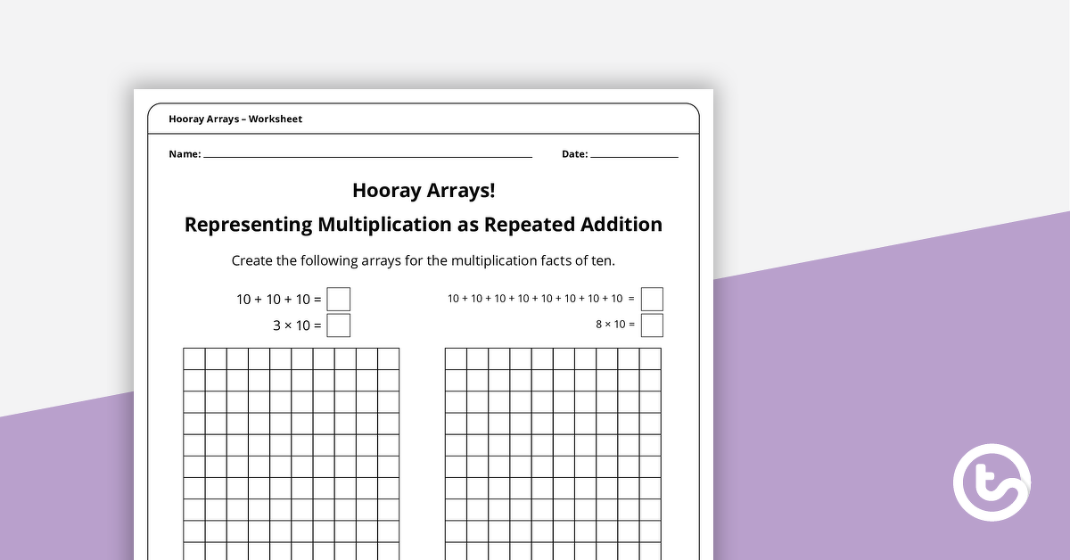 Preview image for Hooray Arrays - Multiplication Facts of 10 - teaching resource