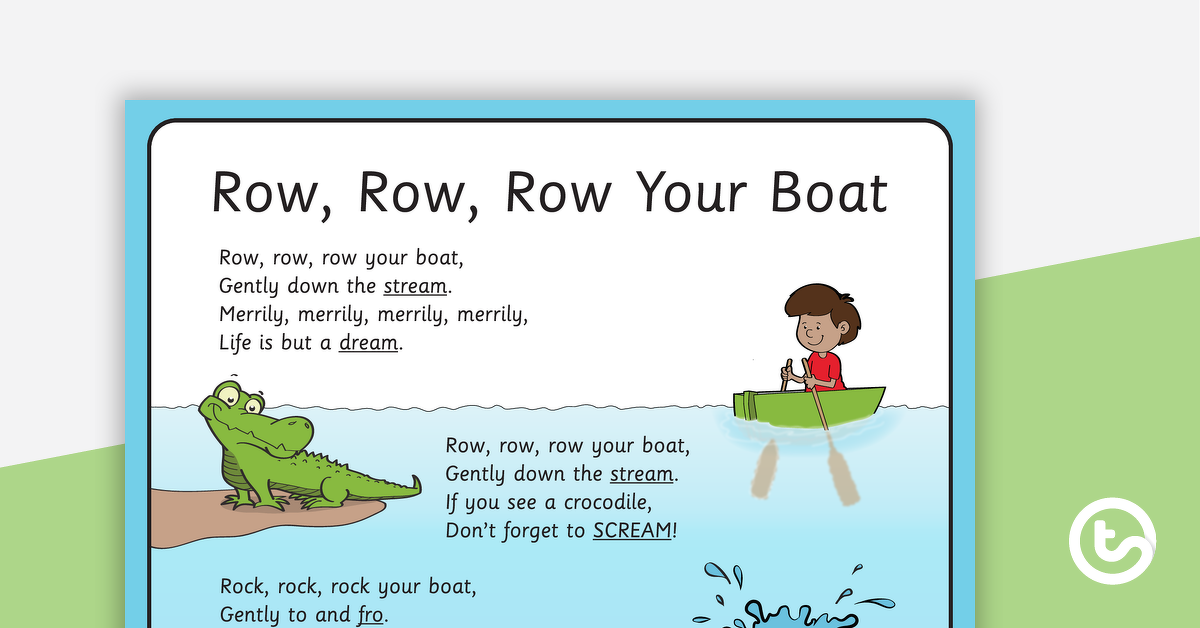 Preview image for Row, Row, Row Your Boat Nursery Rhyme - Rhyme Page and Sorting Activity - teaching resource