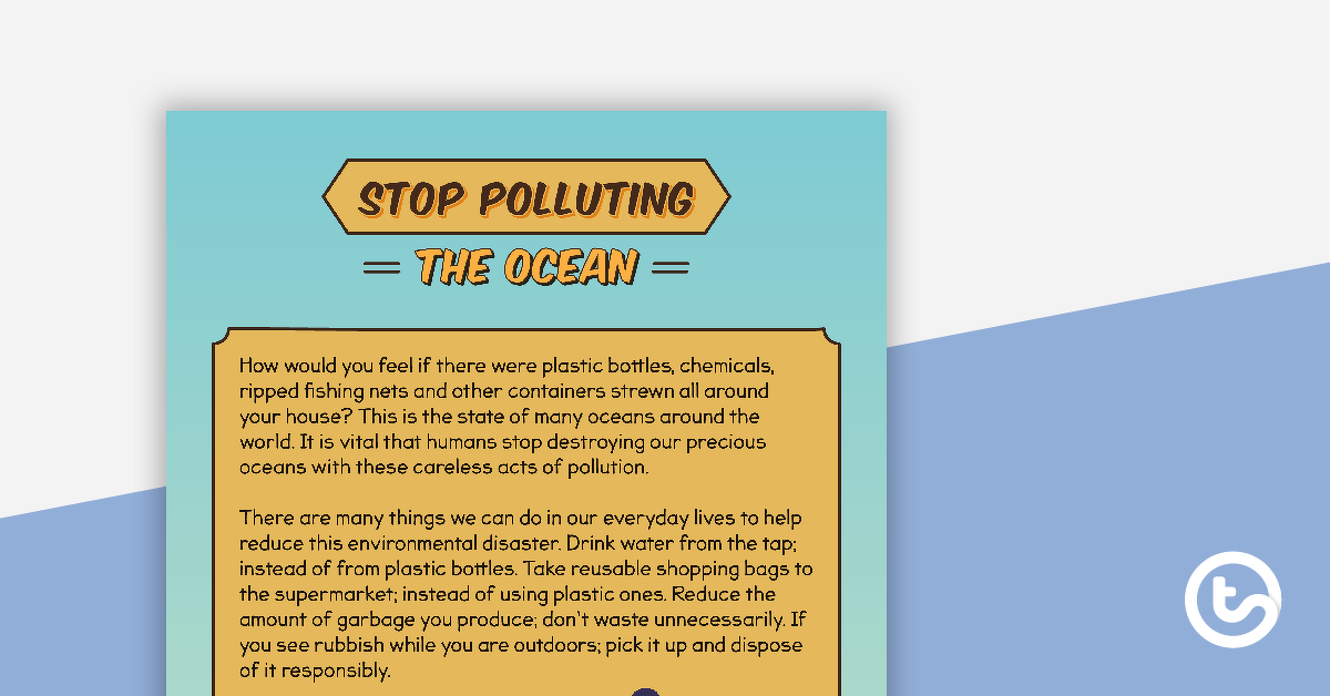 预览图像for Sequencing Activity - Stop Polluting The Ocean (Persuasive Text) - teaching resource