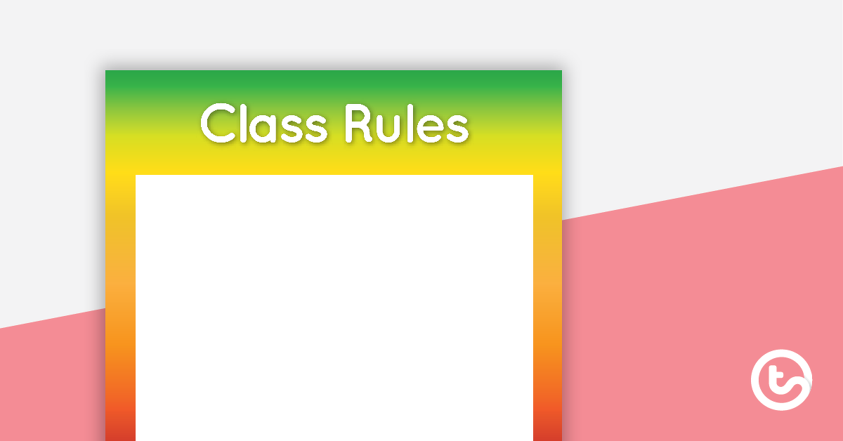 Preview image for Rainbow - Class Rules - teaching resource