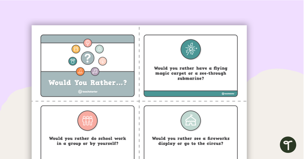 Preview image for Would You Rather...? Question Cards - teaching resource