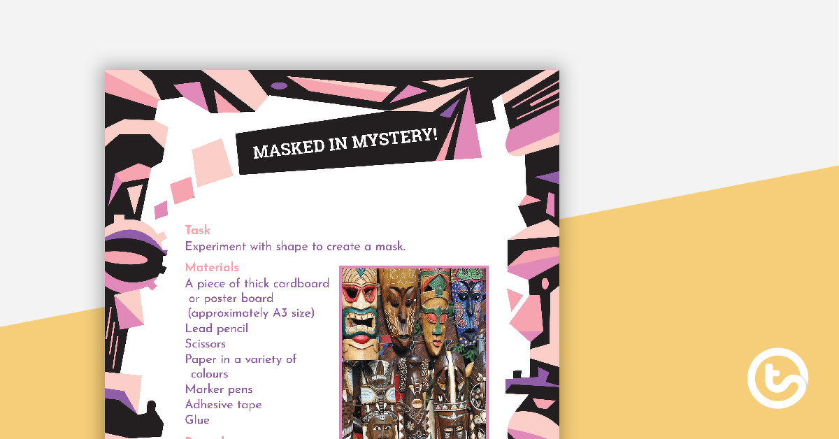 Preview image for Masked in Mystery Activity - teaching resource