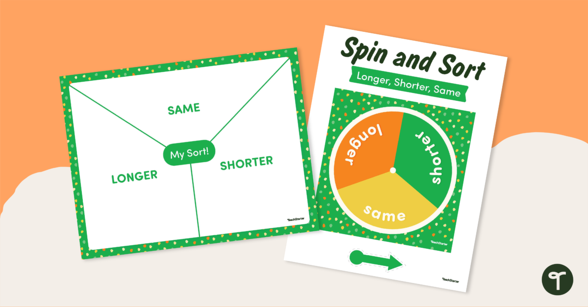 Preview image for Spin and Sort – Longer, Shorter, Same - teaching resource