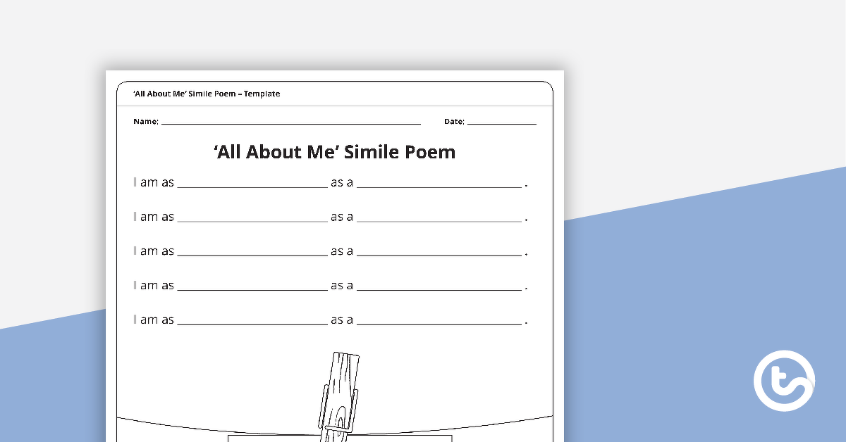 Preview image for All About Me! Simile Poem Template - teaching resource