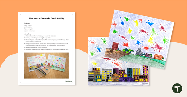 Preview image for New Year's Fireworks Craft Activity - teaching resource