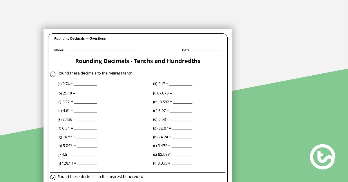 rounding decimals worksheets teach starter