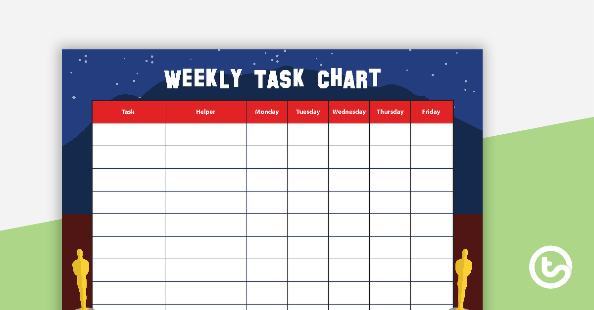 Preview image for Hollywood - Weekly Task Chart - teaching resource