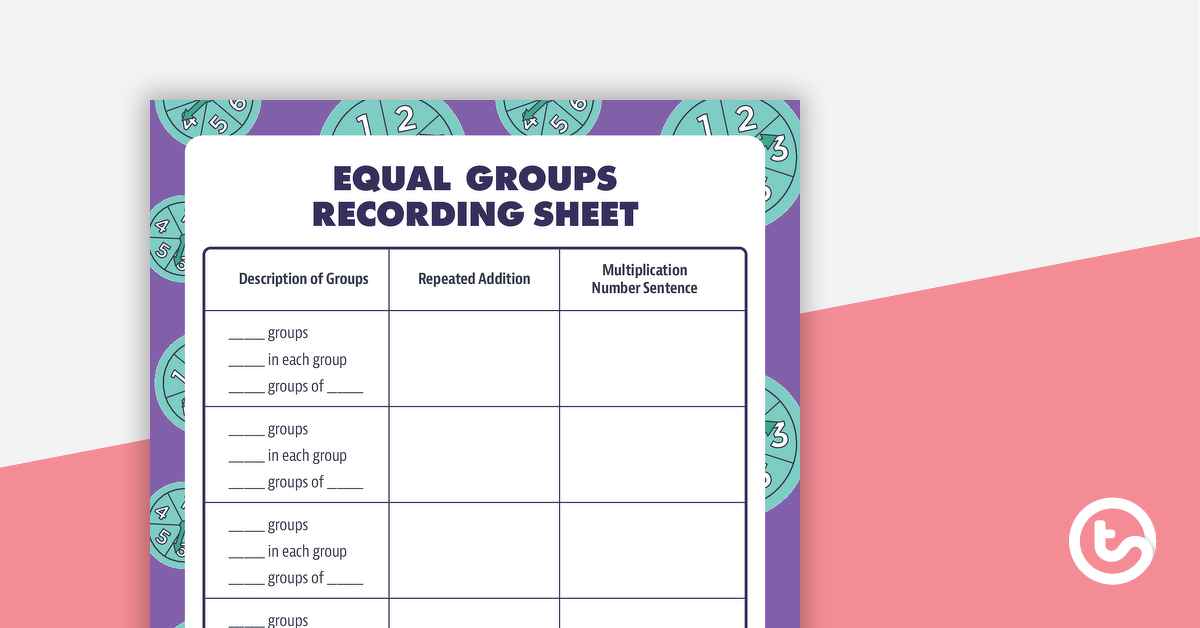 Preview image for Equal Groups - Spinner Activity - teaching resource