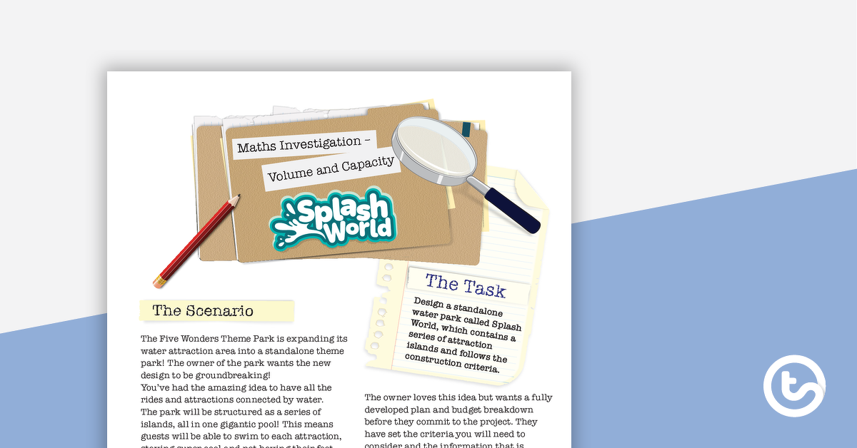 Preview image for Volume and Capacity Maths Investigation – Splash World - teaching resource